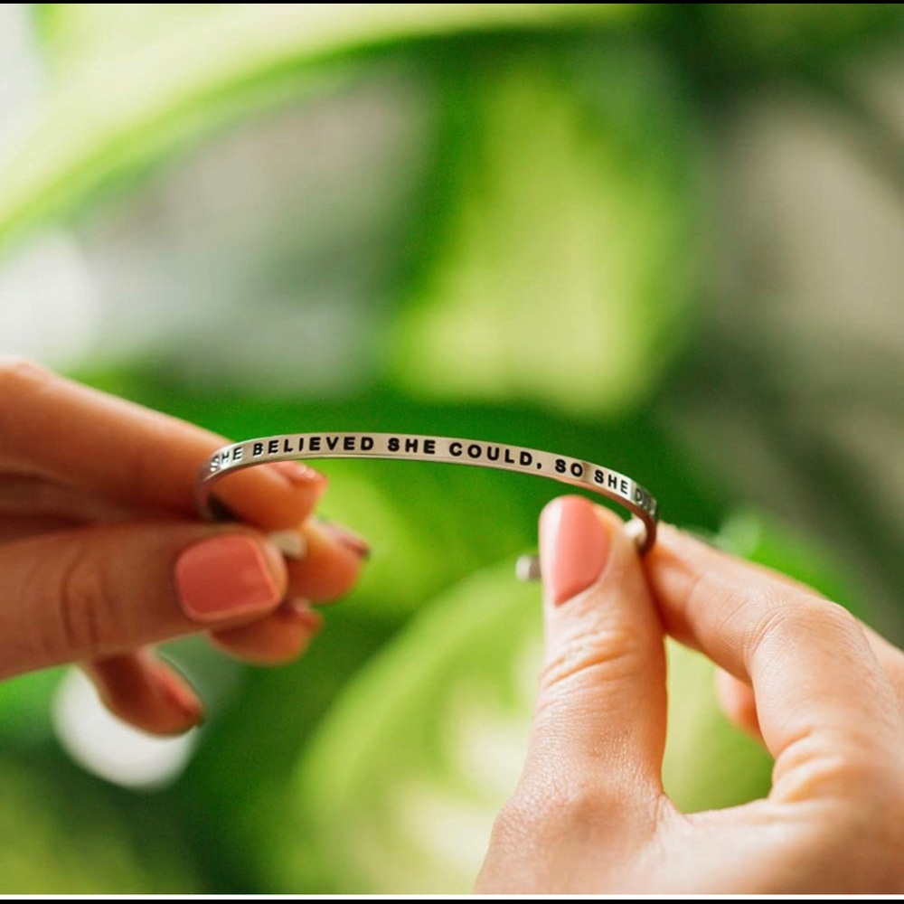 Silver “She believed she could, so she did” bracelet